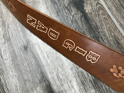 Personalized Leather Rifle Sling, You Choose the Stamp, Finished in Walnut
