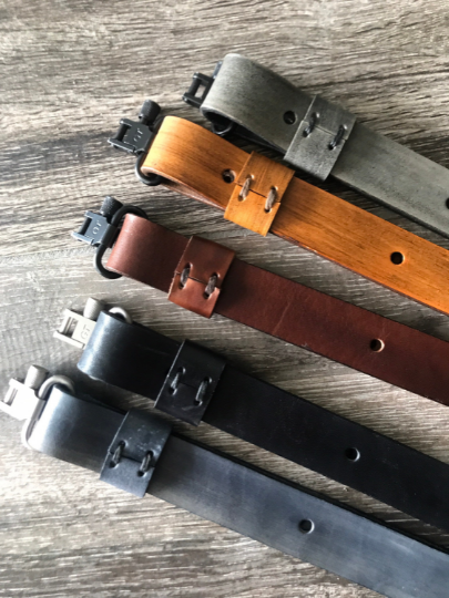 Tooled Adjustable Leather Rifle Sling, 1- or 1.25-inch, Several Colors