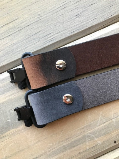 Buffalo Leather Adjustable Rifle Sling (Gun Sling) with Optional Personalization, Pull-up Oil Tanned, 1.25 inch