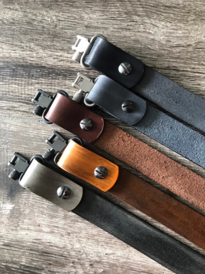 Tooled Adjustable Leather Rifle Sling, 1- or 1.25-inch, Several Colors