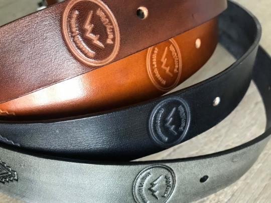 1.25-inch Leather Rifle Sling (Gun Sling) with Cool Aztec Stamps