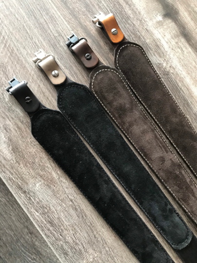 Venom Padded Leather Rifle Sling Hand-Tooled and Finished in Antique Smoke, Antique Tan, Brown or Black