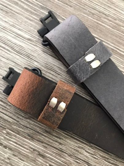 Buffalo Leather Adjustable Rifle Sling (Gun Sling) with Optional Personalization, Pull-up Oil Tanned, 1.25 inch