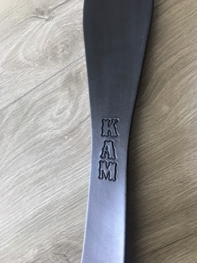 Leather Thumbhole Rifle Sling (Gun Strap), Adjustable, Choose the Stamp, Brown or Black, with Optional Personalization.