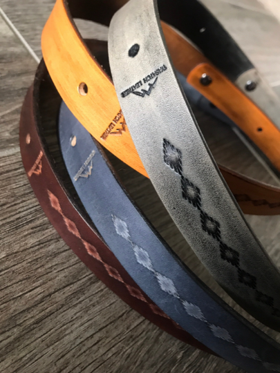 Tooled Adjustable Leather Rifle Sling, 1- or 1.25-inch, Several Colors