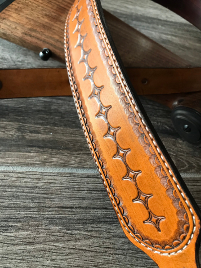 Venom Padded Leather Rifle Sling Hand-Tooled and Finished in Antique Smoke, Antique Tan, Brown or Black