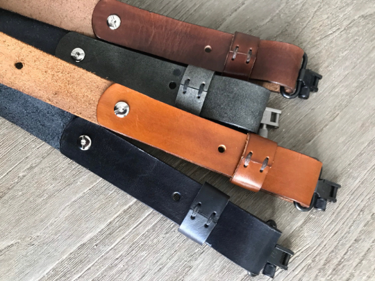 1.25-inch Leather Rifle Sling (Gun Sling) with Cool Aztec Stamps