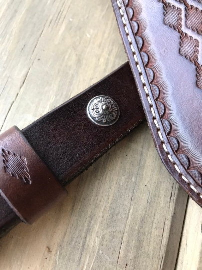 Cobra Padded Leather Rifle Sling, Hand Tooled and Polished In Dark Brown or Black
